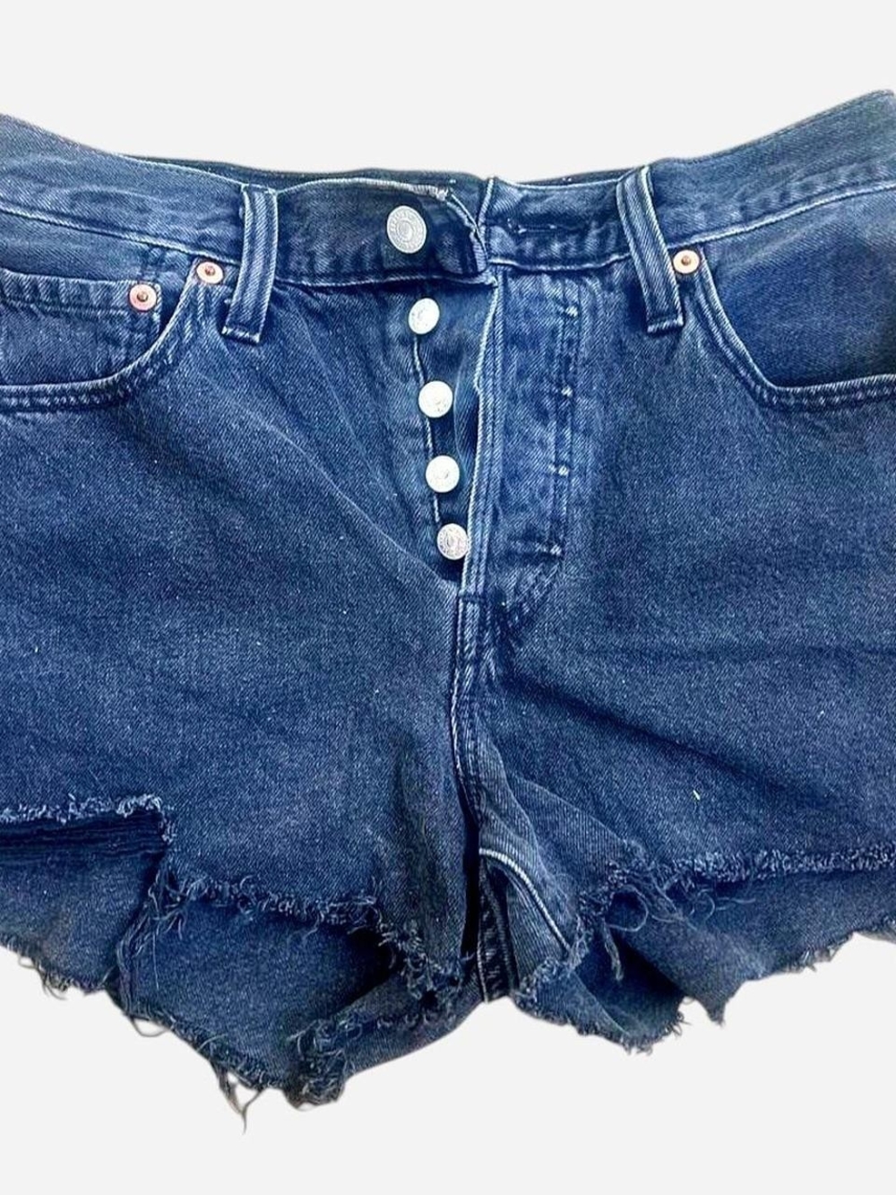 Levi's 501 High-Rise Dark Black Denim Cutoff Shorts